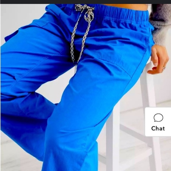 NEW! Aerie Royal Blue Skater Baggy Wide Leg Cargo Pants L 90s - Picture 2 of 8